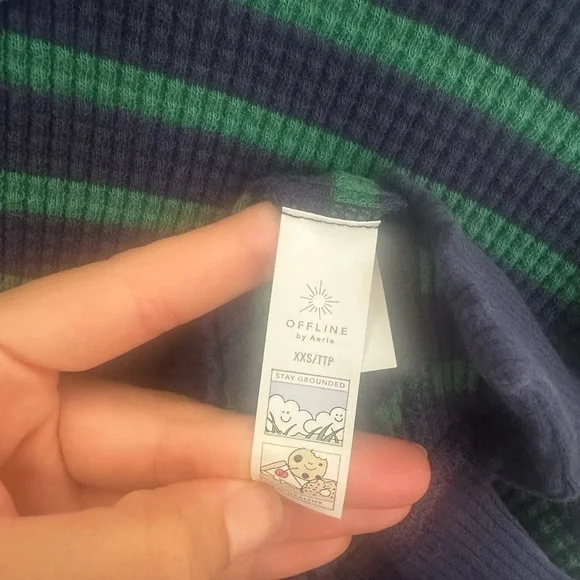 Offline by Aerie Striped Blue and Green Sweater - Picture 6 of 8